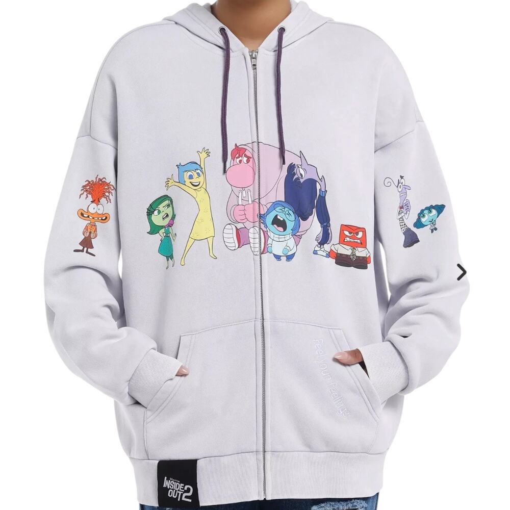 Her Universe Hot Topic Inside Out 2 Zip Hoodie 2X Lavender Pixar Anxiety Graphic